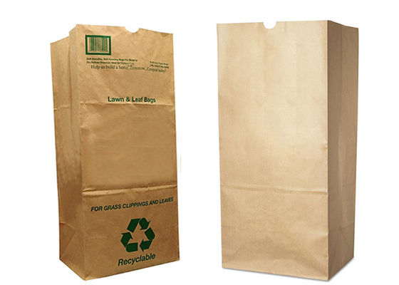les détritus végétaux de papier de 30 gallons 110L mettent en sac les sacs en papier biodégradables de pelouse