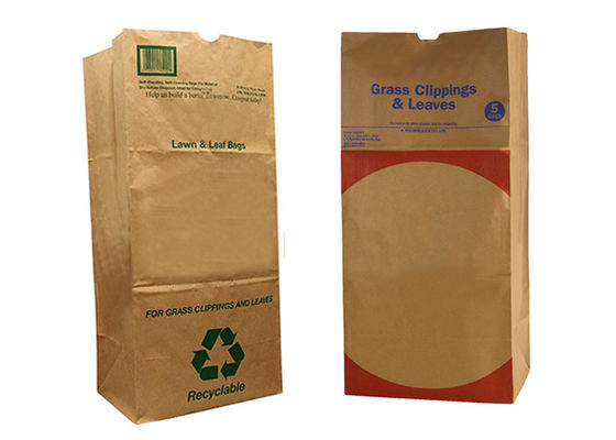 Les sacs en papier de la couleur 10kg Multiwall Papier d'emballage de CMYK poussent des feuilles des sacs en papier de pelouse de Papier d'emballage
