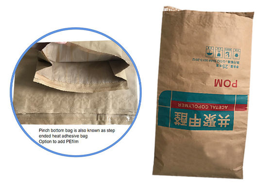 Papier industriel à parois multiples Emballage Sacs en papier à fond pincé avec exigences du client