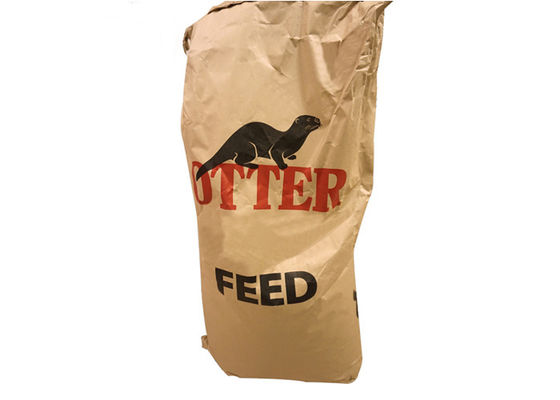Sacs en papier faits sur commande du logo 25kg Multiwall Papier d'emballage pour la farine de poisson d'alimentation des animaux d'emballage