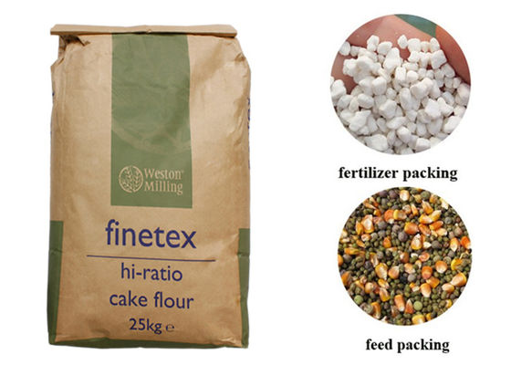 Sac adapté aux besoins du client de papier d'emballage de pli de Logo Size 1-4 pour la graine d'alimentation des animaux d'emballage