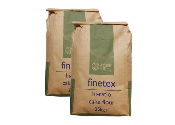 Blanc inférieur ou Brown de pincement du sac de papier de farine d'emballage de catégorie comestible 10kg 15kg 20kg