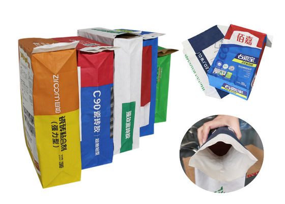 1-4 le pli a adapté des sacs aux besoins du client de Logo Pasted Valve Multiwall Paper pour la poudre de emballage