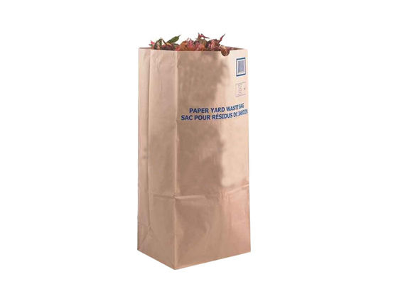 Ouverture facile biodégradable de sacs de papier de pelouse de brun de kraft