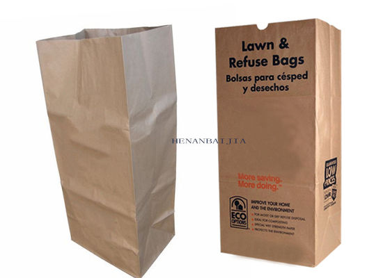 sac résistant de papier de Multiwall emballage d'ordures de pelouse de sacs en papier de la pelouse 25Kg