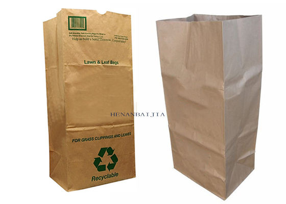 sac résistant de papier de Multiwall emballage d'ordures de pelouse de sacs en papier de la pelouse 25Kg