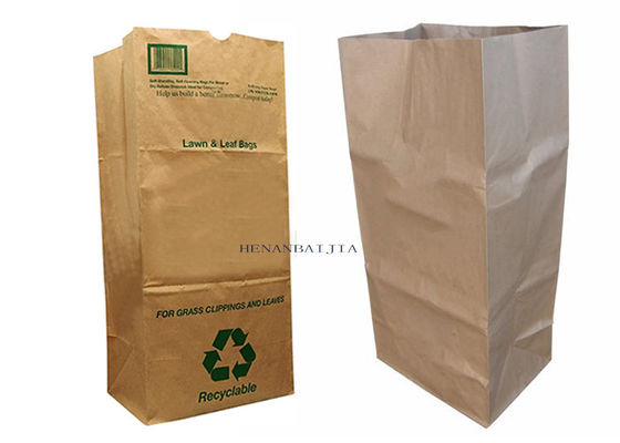 Sacs de déchets de rebut de Brown de feuille d'herbe de jardin de pelouse de papier de sac de déchets biodégradables d'ordures