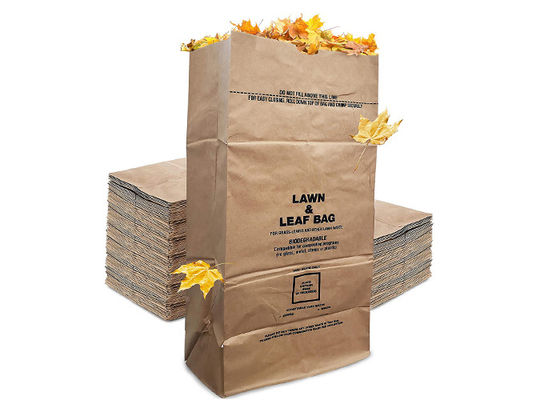 Sacs en papier de rebut de pelouse de jardin résistant biodégradable pour la pelouse et la feuille de empaquetage