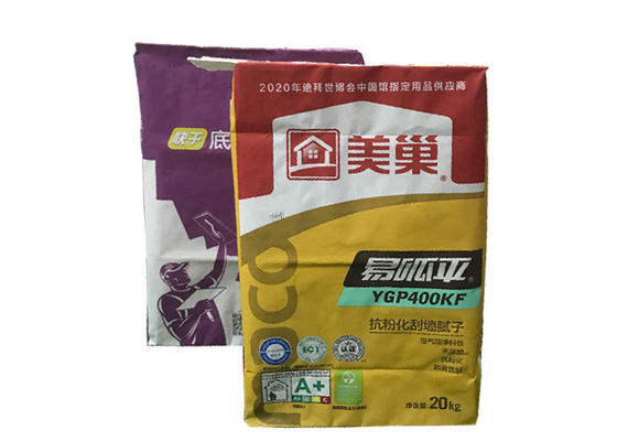 L'emballage multi adapté aux besoins du client de ciment de valve de Papier d'emballage de sacs à papier peint du logo 25kg met en sac 50kg