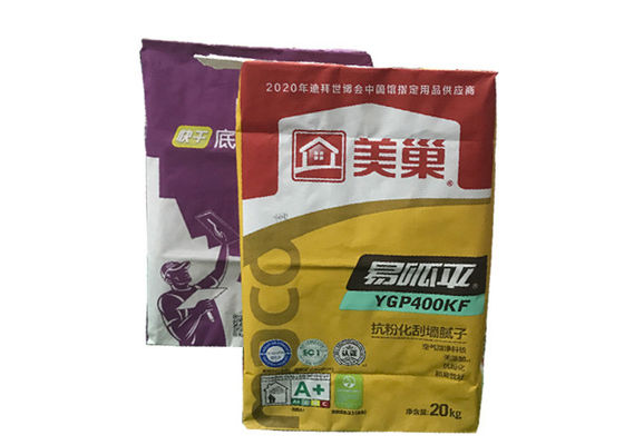 le sac 20kg 25kg de papier de 25kg emballage a adapté le sac aux besoins du client d'emballage de farine de papier d'emballage