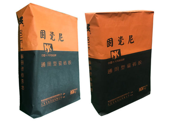 les sacs en papier secs de Multiwall de sac de ciment de mortier de 20kg 25kg 40kg 50kg couvrent de tuiles la poudre adhésive de mastic de mortier de plâtre de sac de valve