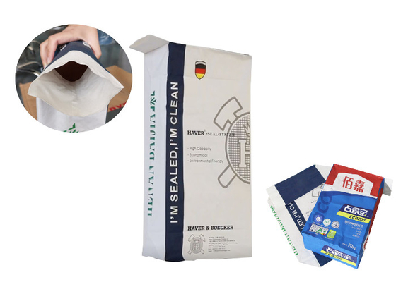 Concevez les sacs en papier en fonction du client collés de Multiwall de valve pour l'emballage 5Kg 10kg 20kg de farine