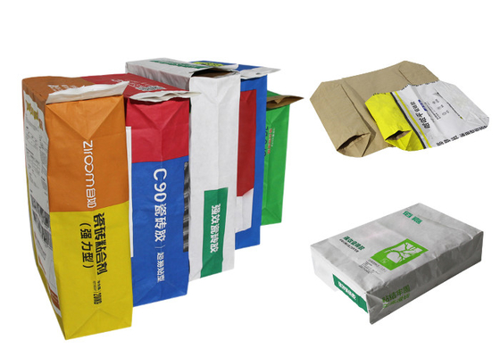 25kg sacs en papier de Multiwall de valve collés 3 par plis pour les ingrédients de nourriture de emballage de poudre