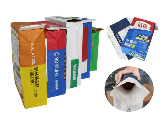 Sacs en papier collés réutilisés de Papier d'emballage de sac à valve avec le film de PE ou le revêtement facultatif de PE