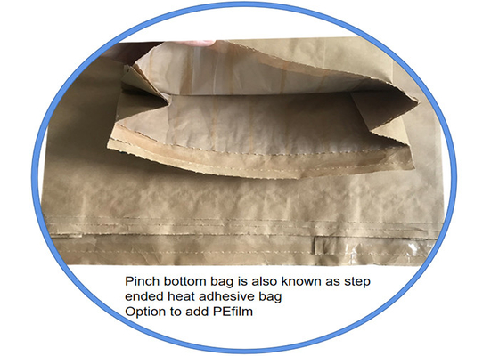 Norme résistante de GMP de fermeture de soudure à chaud de sacs en papier de Papier d'emballage de Brown emballage de sac blanc de papier