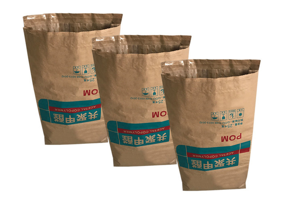 Sac à papier d'emballage inférieur de impression fait sur commande de pincement sac d'emballage de farine de 25 kilogrammes