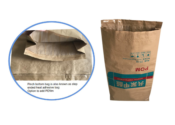 Les sacs de papier de empaquetage collés ont adapté des produits alimentaires aux besoins du client de soudure à chaud de 3 couches 25kg 50kg