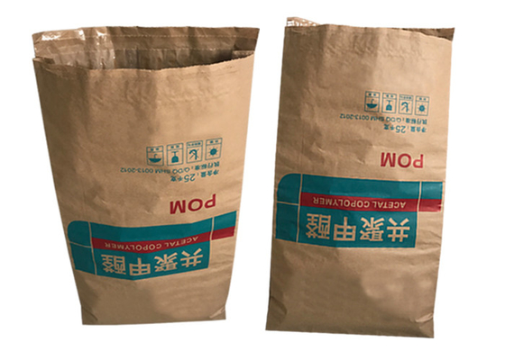Les sacs de papier de empaquetage collés ont adapté des produits alimentaires aux besoins du client de soudure à chaud de 3 couches 25kg 50kg