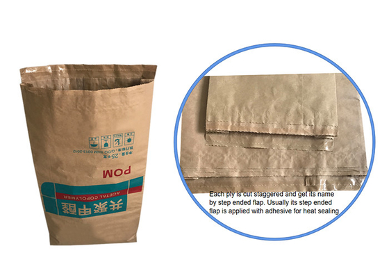 sac de papier de empaquetage dégradable de 20kg 25kg pour le lait en poudre d'amidon de farine de fécule de pommes de terre
