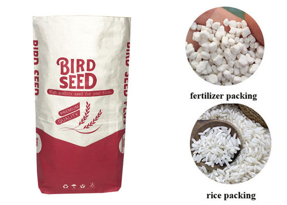 Les sacs en papier adaptés aux besoins du client de Multiwall Papier d'emballage saupoudrent des ingrédients de nourriture utilisés