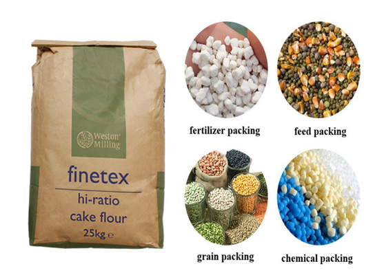 sac de papier de empaquetage dégradable de 20kg 25kg pour le lait en poudre d'amidon de farine de fécule de pommes de terre