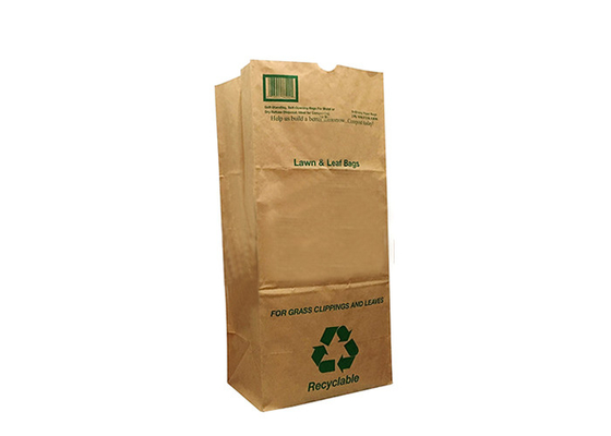 Sacs en papier inférieurs de Multiwall Papier d'emballage de feuilles de pelouse de bloc sacs en papier de pelouse de 30 gallons
