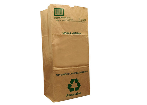 Les sacs en papier faits sur commande Brown Flexo biodégradable de pelouse de Multiwall impriment les sacs de papier d'ordures