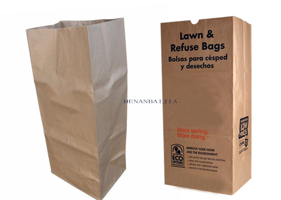 Brown Flexo biodégradable impriment les sacs de papier Multiwall d'ordures
