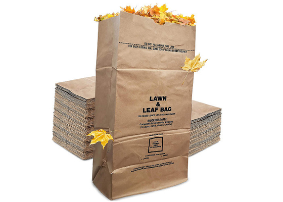 Les sacs en papier résistants de pelouse de grands 30 gallons font du jardinage les sacs en papier de rebut de feuille