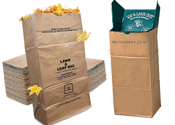 Les sacs en papier faits sur commande Brown Flexo biodégradable de pelouse de Multiwall impriment les sacs de papier d'ordures