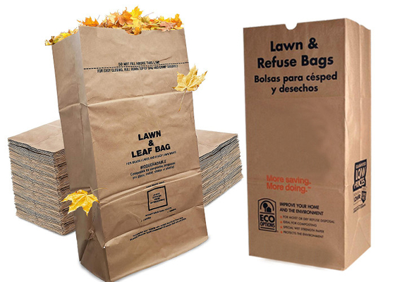 Les sacs en papier résistants de pelouse de grands 30 gallons font du jardinage les sacs en papier de rebut de feuille