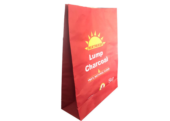 Sacs ouverts de charbon de bois du barbecue 5kg de capacité de sacs en papier de Multiwall de bouche cousus par fond de place