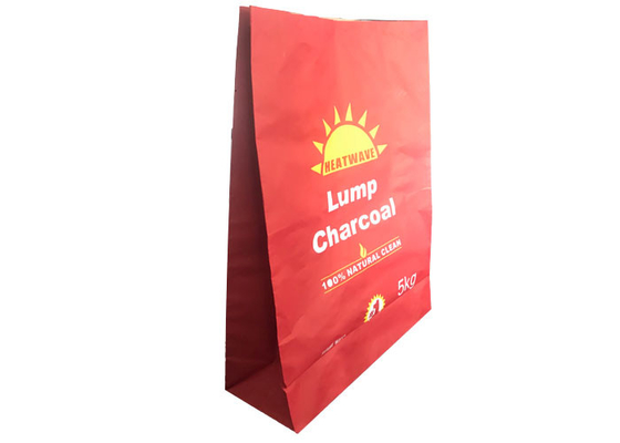 Charbon de bois empaquetant les sacs multi de charbon de bois du barbecue 5kg de capacité de sacs à papier peint