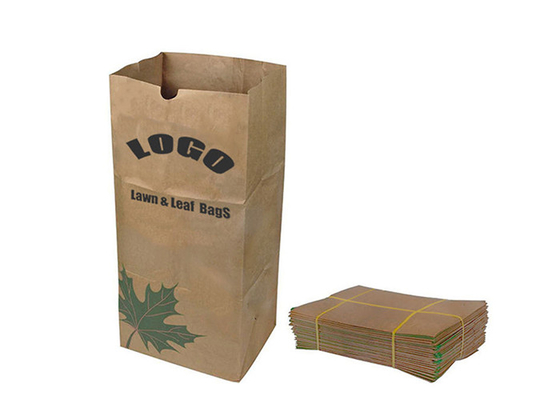 Sacs en papier résistants Brown de pelouse de papier d'emballage 30 gallons de feuille de détritus végétaux