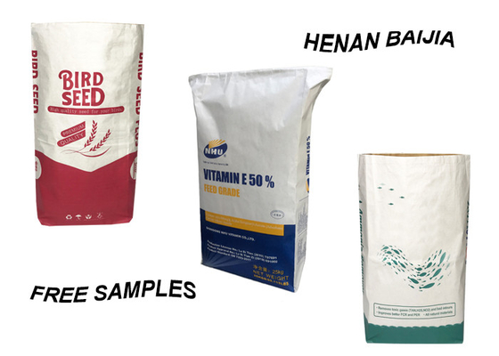 Coutume de charbon de bois sacs à papier d'emballage de 3 plis 25kg biodégradable
