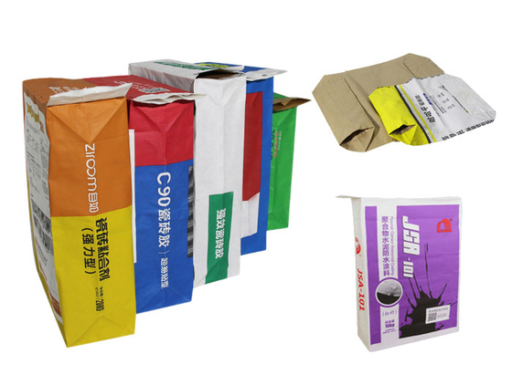 Sacs en papier collés adaptés aux besoins du client de Multiwall de valve 20kg 25kg pour la poudre chimique