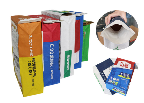 Le produit chimique d'impression de Flexo a collé le film de PE de sacs en papier de Multiwall de valve 2 couches