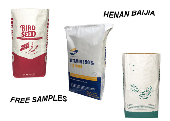 Les sacs en papier blancs de Multiwall Papier d'emballage de catégorie comestible de Brown ont soudé à chaud des sacs en papier