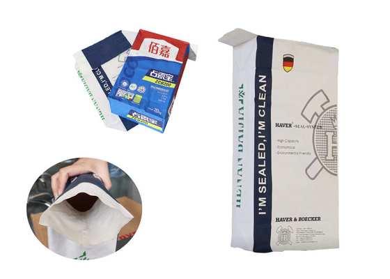 Sacs en papier collés adaptés aux besoins du client de Multiwall de valve 20kg 25kg pour la poudre chimique