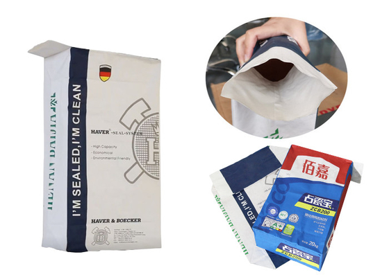 Sac multi d'emballage de farine de valve de papier d'emballage de plaine de couches de catégorie comestible